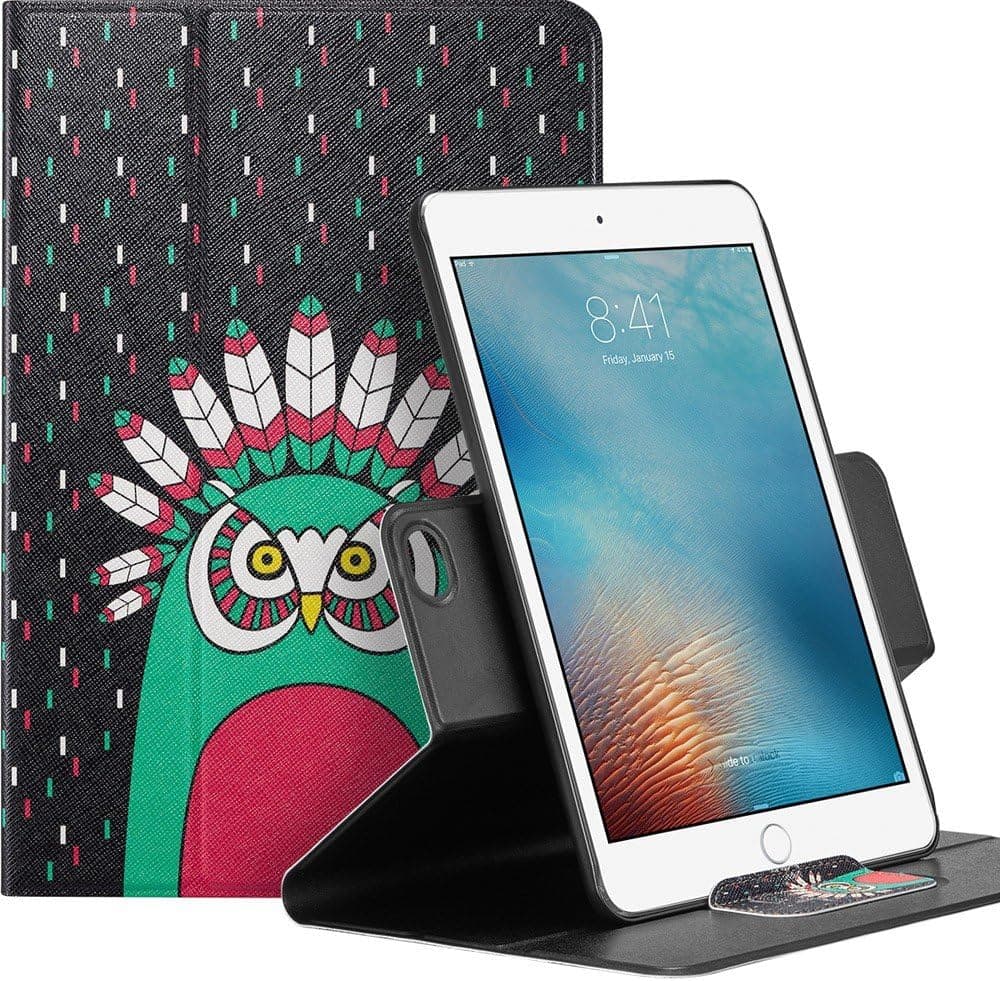 iPad Air 2 Case, ESR 360 Degree Rotating Stand Case Smart Cover with [Aesthetic Print][Auto Wake/Sleep Function] for Apple iPad Air 2 /iPad 6 [2014 Release] (Vibrant Indian)
