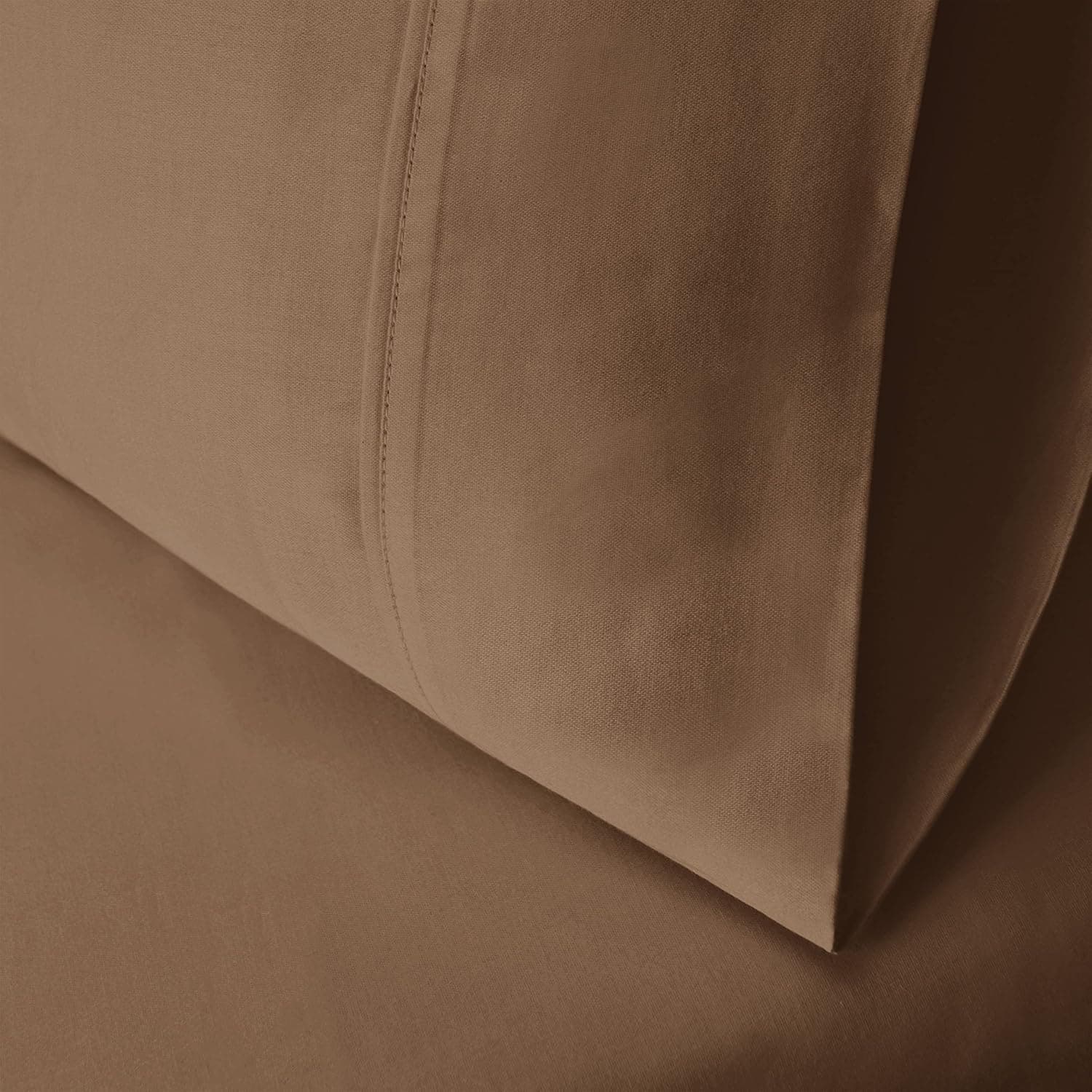Superior 100% Egyptian Cotton 400 Thread Count Solid 2-Piece Pillowcase Set, Standard, Taupe