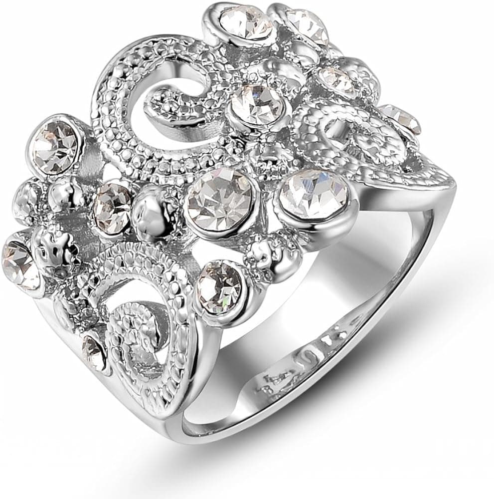 ROXI 18K Platitum Plated Clouds Wedding Ring for Women Best Gifts Idea, Size 6