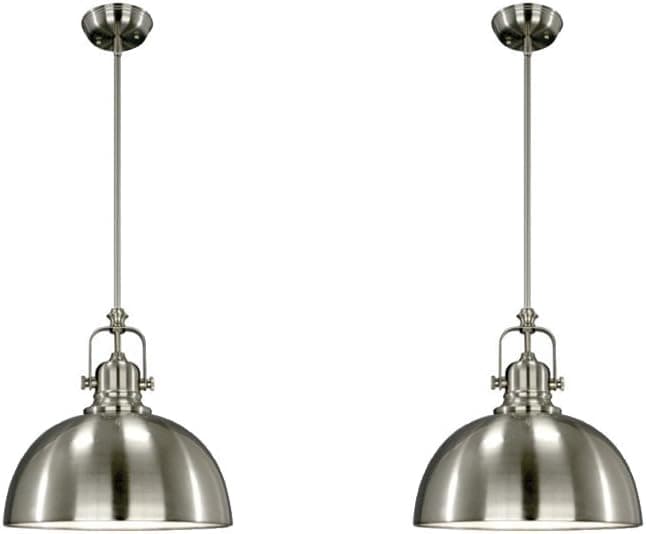 Canarm Luztar Set of 2 Polo 1 Light Pendant -Brushed Nickel Finish