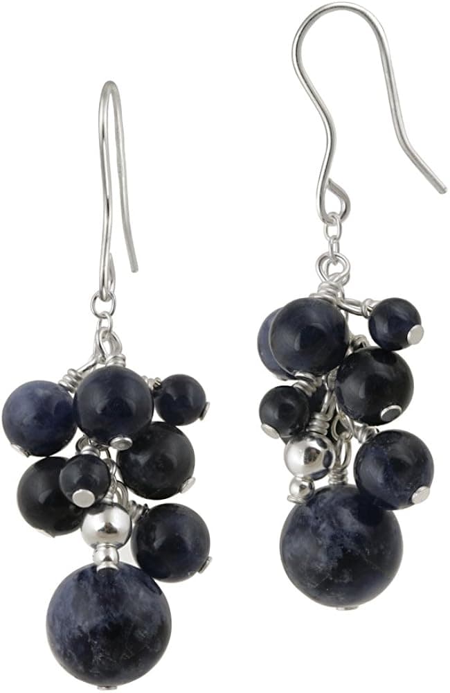 Amazon Collection Sterling Silver Bauble Drop French Wire Earrings