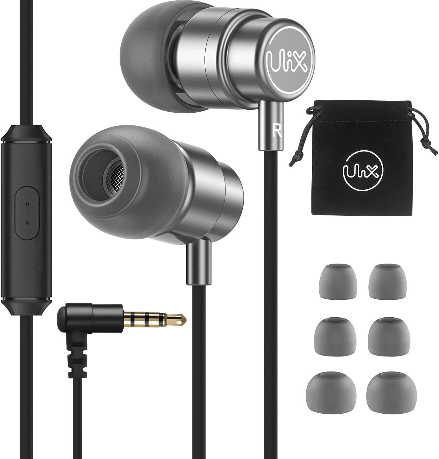 Earphones-Headphones-Wired-Earbuds-Microphone, ULIX Rider in-Ear Earphones with Mic, Extra-Resistant, 48 Ω Dynamic Driver, Crystal Clear Audio and Intense Bass, Light Headphones for iPhone, Computer (Renewed)