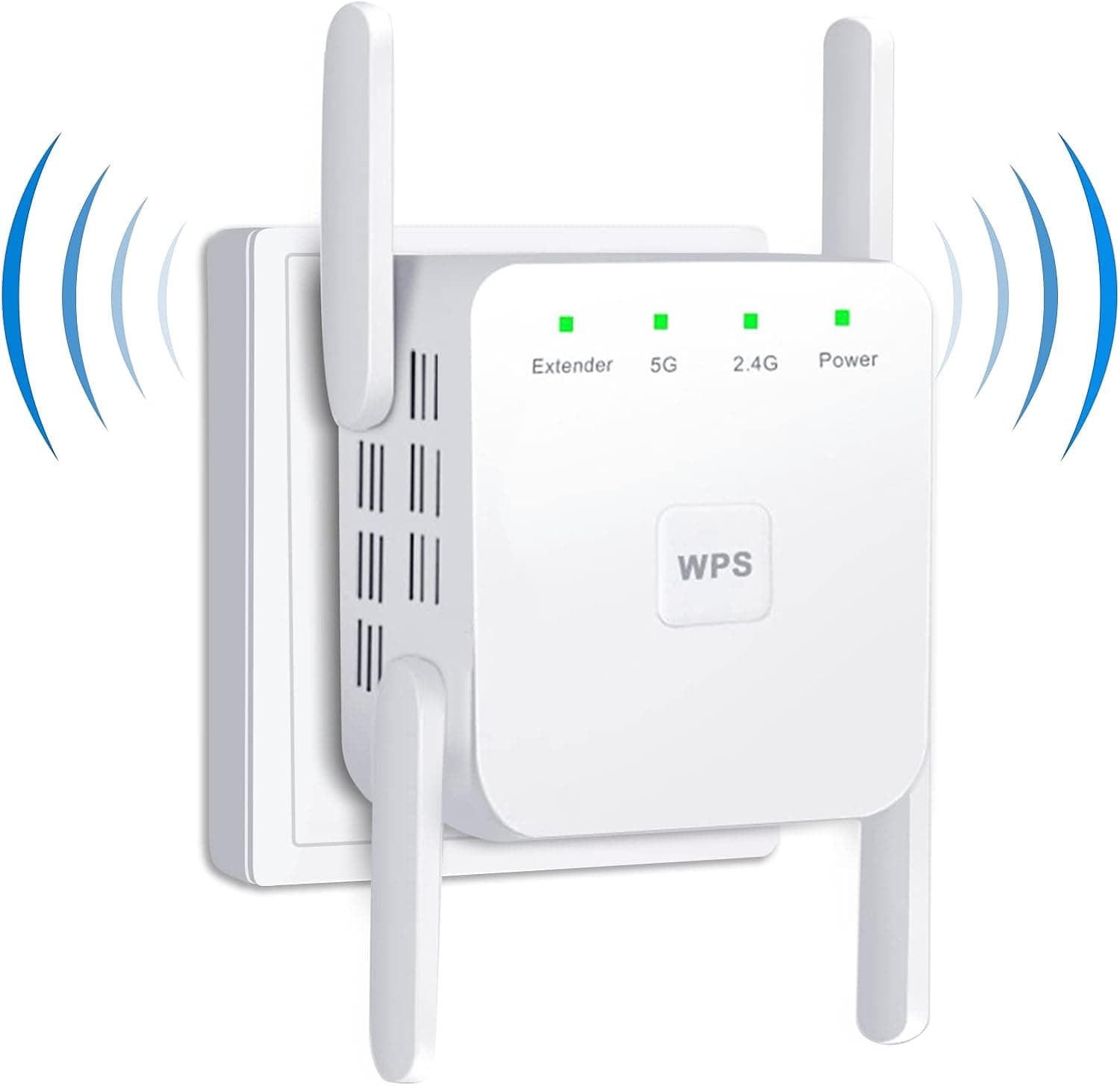 Newer WiFi Extender Signal Booster for Home & Outdoor, Up to 1200Mbps(6000sq.ft), 2.4&5GHz Dual Band WPS Signal Strong Penetrability, Whole Home & Mesh Wi-Fi Systems, Supports Ethernet Port