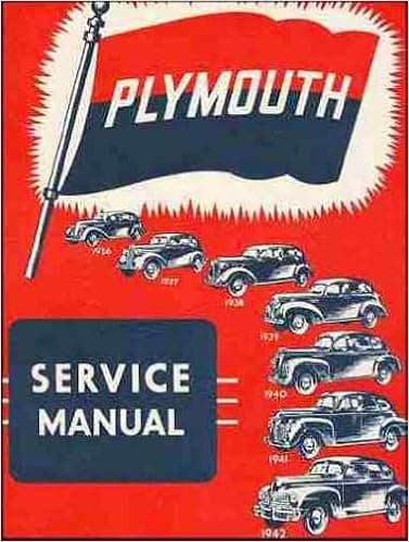 1936 1937 1938 1939 1940 1941 1942 PLYMOUTH FACTORY REPAIR SHOP & SERVICE MANUAL & BODY MANUAL COVERING: models P1, P2, P3, P4, P5, P6, P7, P8, P9, P10, P11, P12, P14S, and P14C. 36 37 38 39 40 41 42