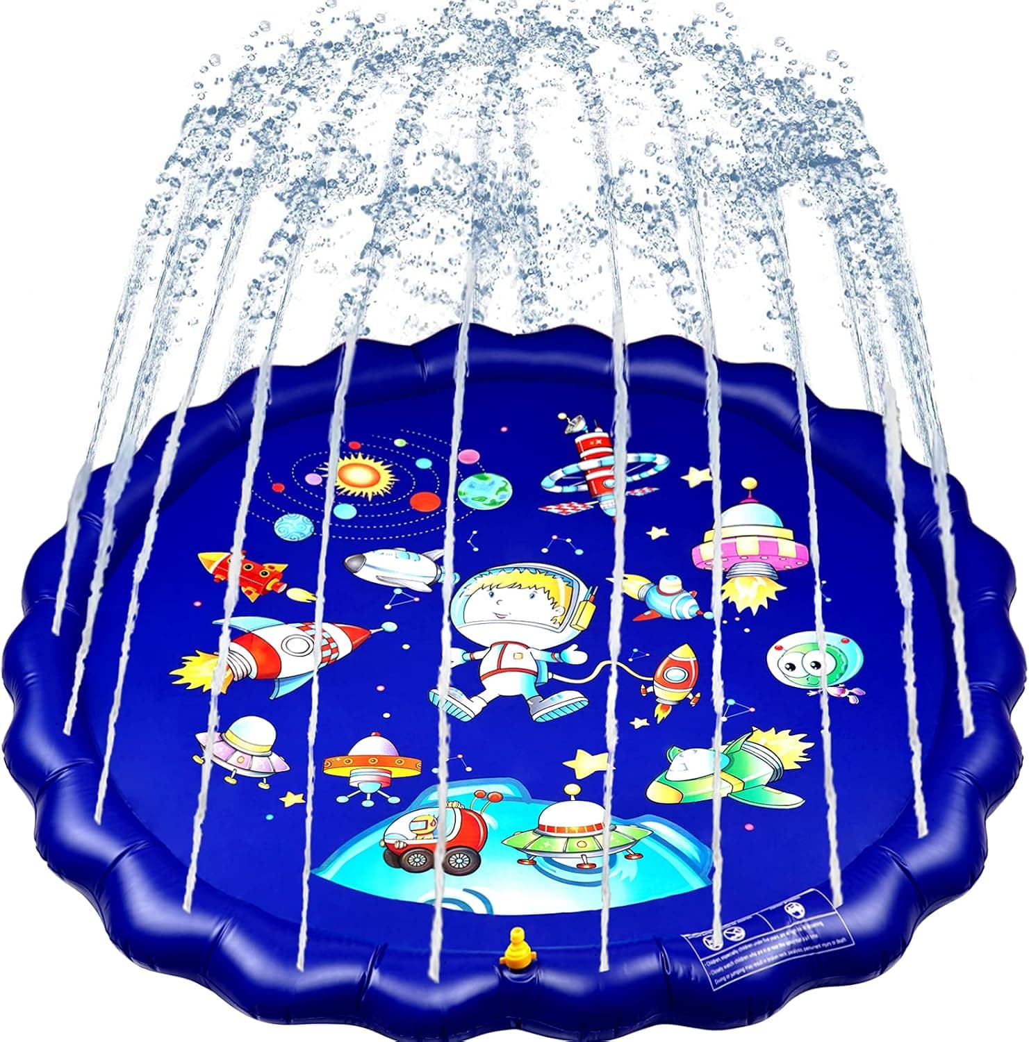 Splash Pad Water Toy Sprinkler Mat Pool for Kids Toddlers 68" Outdoor Summer Toys Kiddie Baby Swimming Pools - Outdoor Water Toys, Water Play Learning Toys for Toddlers for Ages 3-12