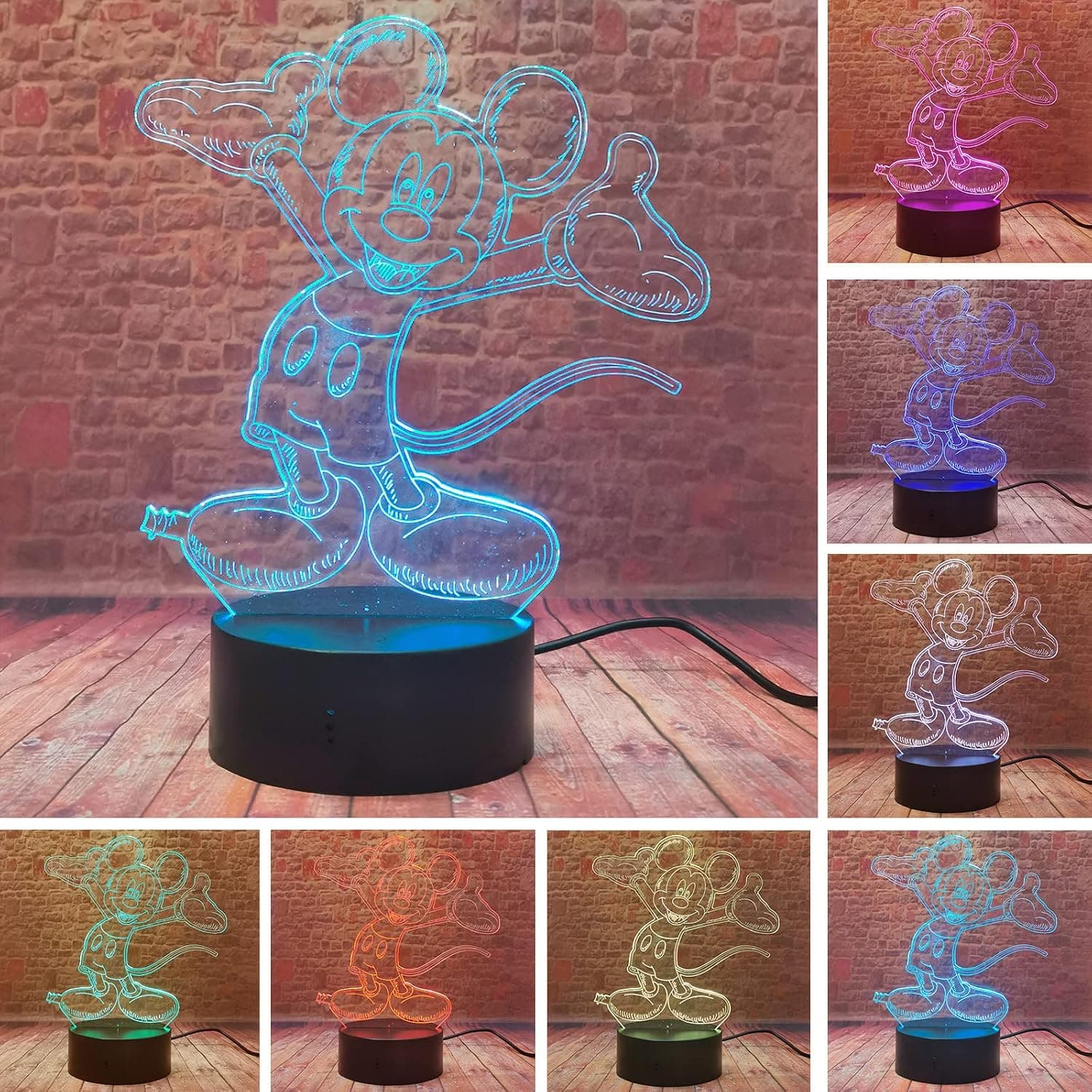 Fanrui Cartoon 3D LED Illusion Night Light Up Personalized Dimmable 16 Colors Change Table Lamp, Home Boys and Girls Kids Room Decor,Child Kids Xmas Birthday Gifts