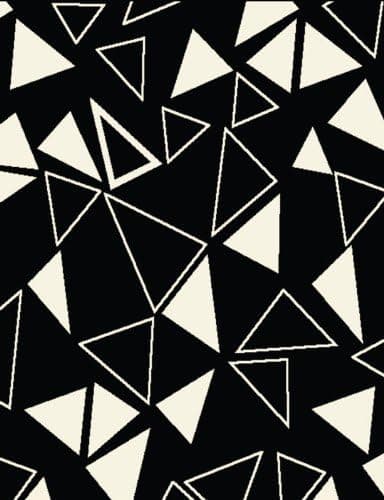 Creative Home Modern Black & White Area Rug 3283-090 Geometric Triangles 5' 3" x 7' 5" Rectangle