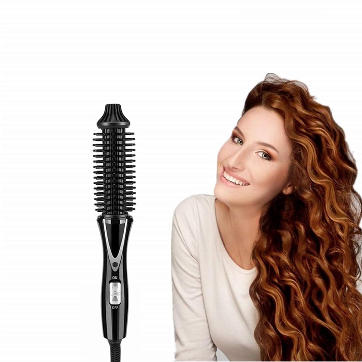 Ionic Ceramic Thermal Brush, Foldable Hot Brush Curling Iron Comb for Styling & Frizz Control