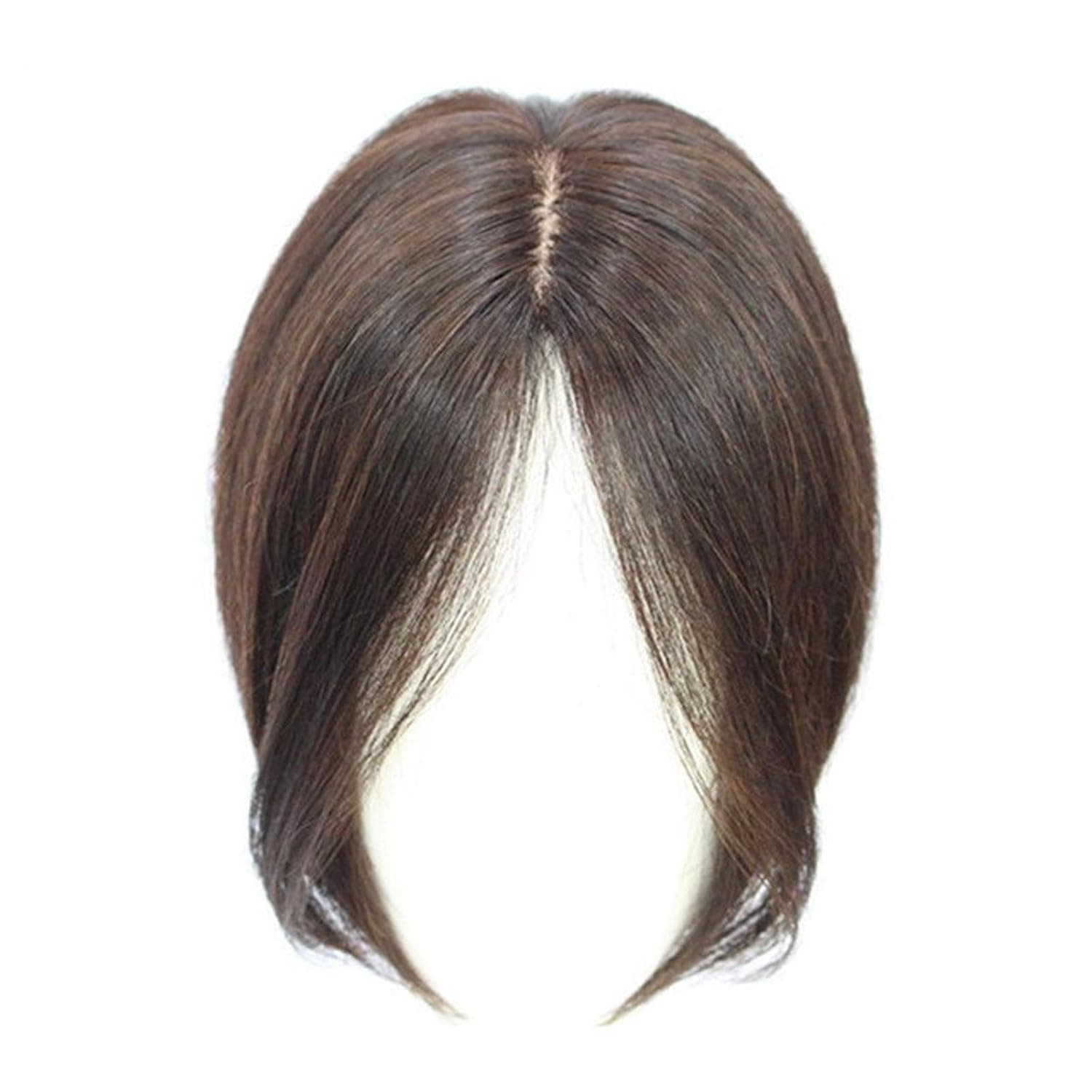 Curtain Bangs 2020，Hair Bangs Mid Part Fringe Hair Pieces，Straight Remy Hair Toupees Toppers,No Trace Invisible Reissue Hair (Brown)