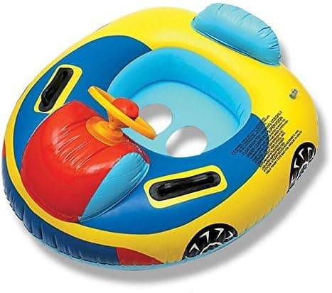 HSOMiD Wheel Horn Inflatable Float Car Shape Seat Boat with Steering Wheel And Handle (A type)