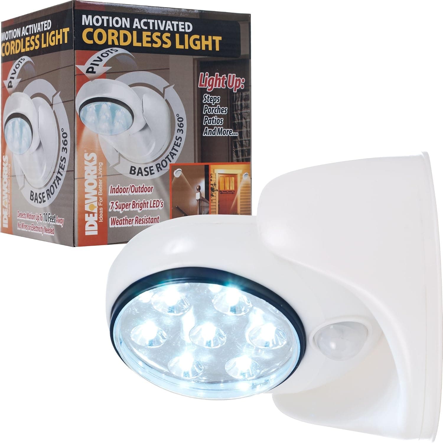 Ideaworks 82-6676 White Motion Activated Light, 5 Pound