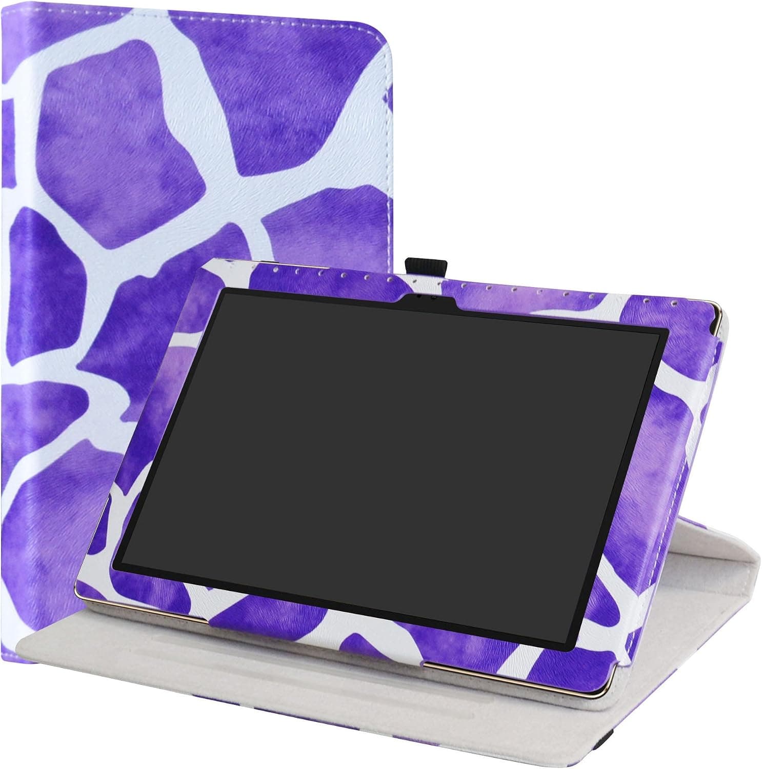 ASUS ZenPad 10 Case,LiuShan 360 Degree Rotation Stand PU Leather with Cute Pattern Cover for ASUS ZenPad Z300C / Z300M / Z301M / Z301ML / Z301MFL 10.1-Inch Tablet,Giraffe Purple
