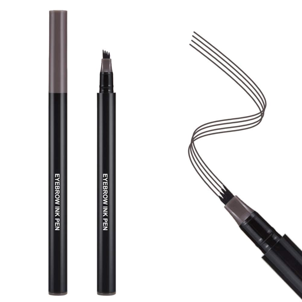 Boobeen Eyebrow Tattoo Pen with Tilted Four-pronged Pen Head Design - Natural Microblading Liquid Eyebrow Pencil - Waterproof Brows and All Day Makeup