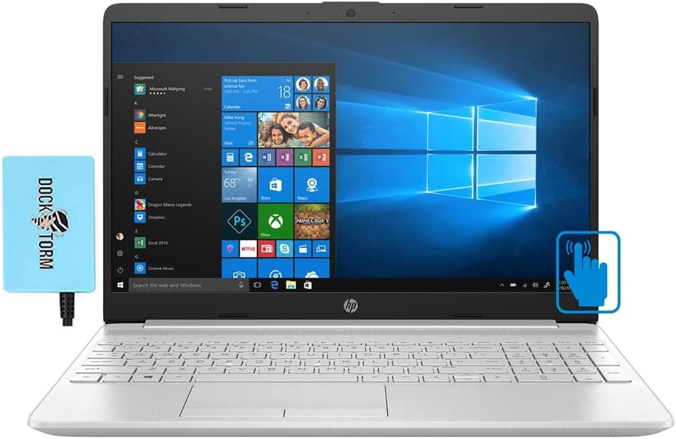 HP 15t-dw HD 11th Gen Home & Business IPS Laptop (Intel i7-1165G7 4-Core, 32GB RAM, 1TB PCIe SSD, Intel Iris Xe, 15.6" Touch HD (1366x768), WiFi, Bluetooth, Webcam, Win 11 Home) with Hub