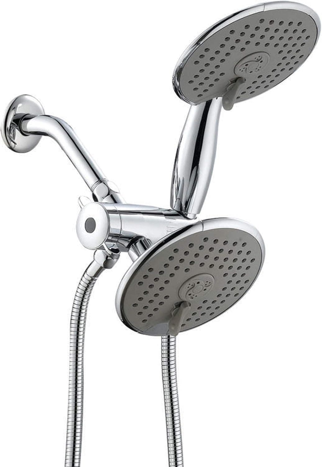 Ana Bath Anti-Clog Wide High Pressure 6-Inch 3-Function Showerhead with Handheld Combo with Extra Long 8 Foot Stainless Steel Shower Hose/Brass Connector/All Chrome Finish (SS323224CCP)