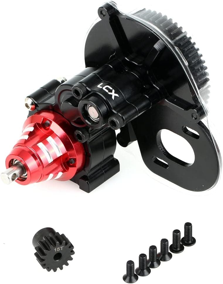 LCX Racing 1/10th RC Crawler Car CNC Machined Aluminum Transmission Complete Gearbox for Axial Wraith 90018 90048,Upgrades Parts Accessories