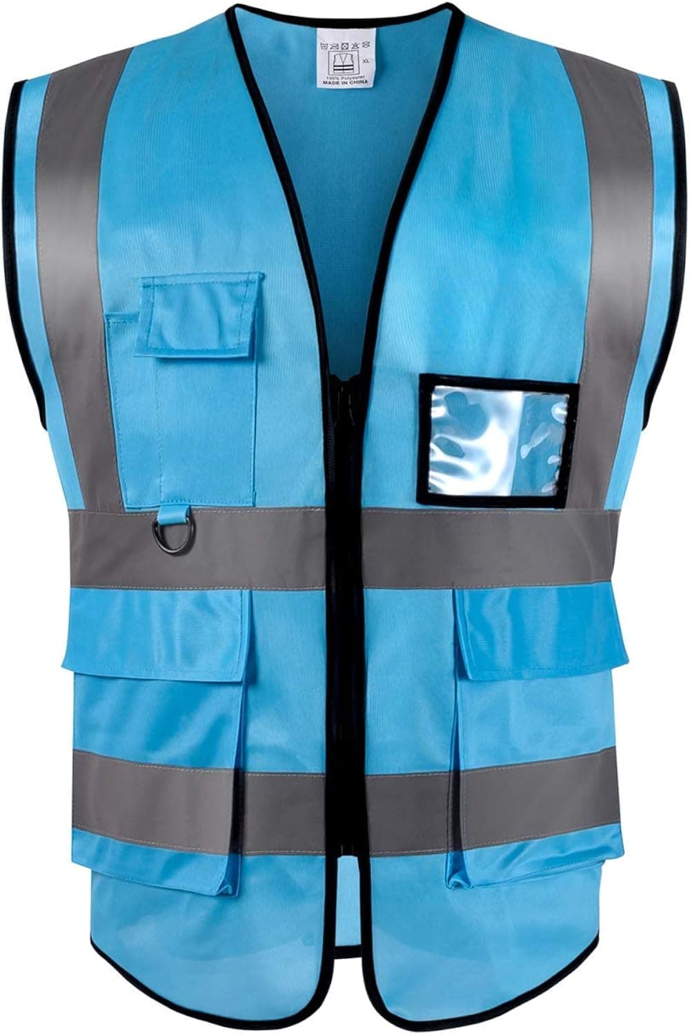 vilmon High Visibility Safety Vest For Men & Women Reflective Strips | 5 Pockets and Zipper |