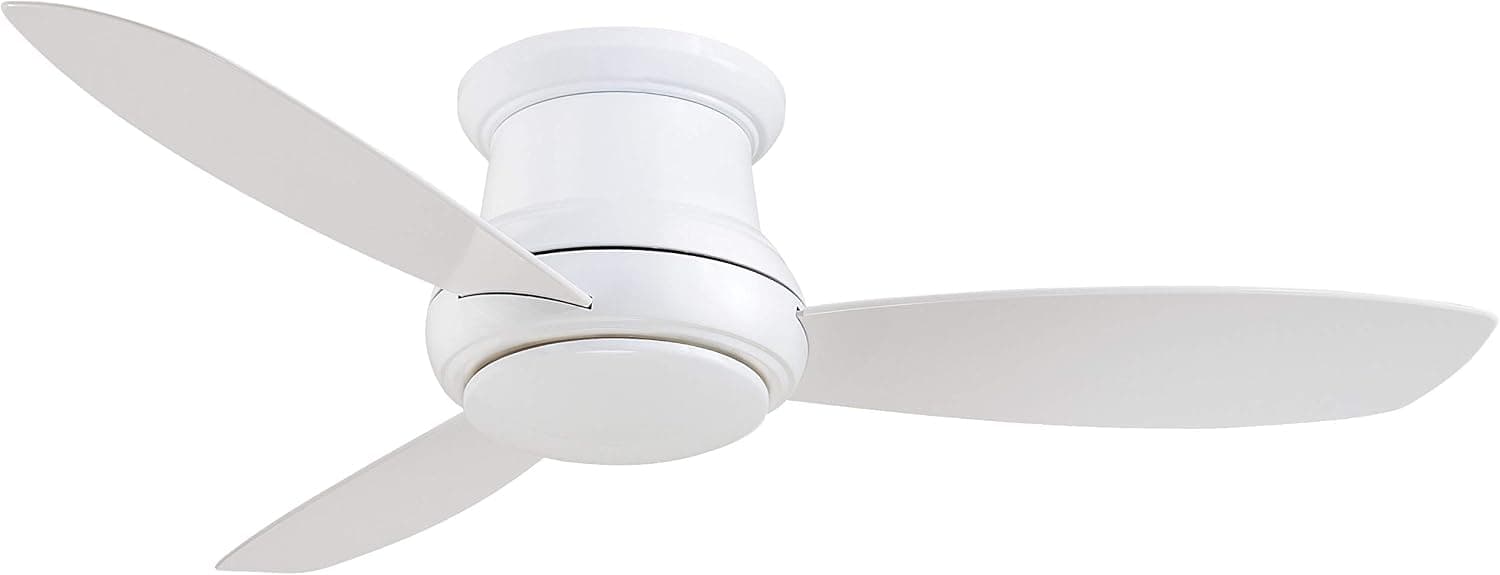 MINKA-AIRE F519L-WH Concept II 52 Inch Ceiling Fan Flush Mount Ceiling Fan with Integrated 14W LED Light in White Finish