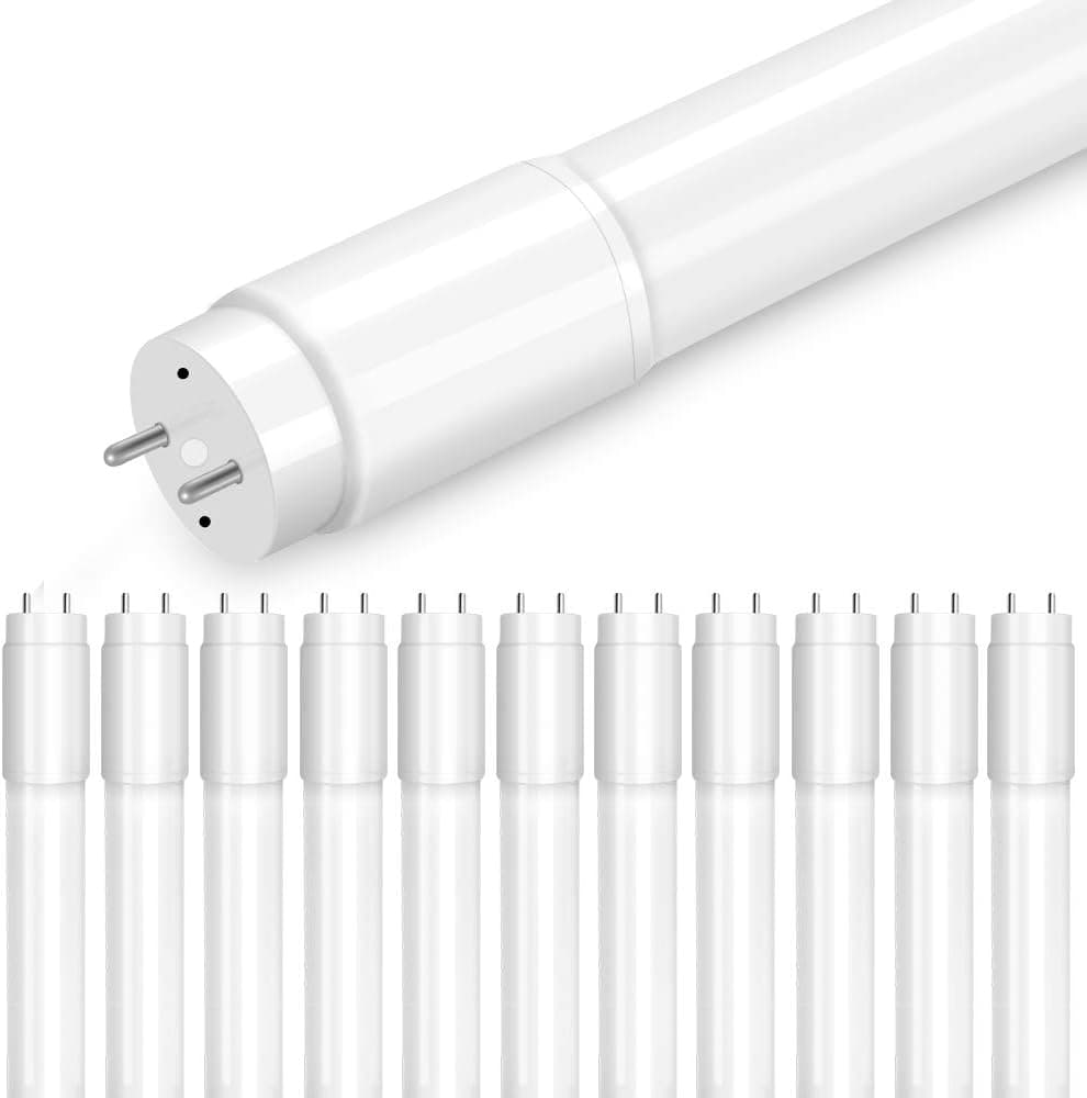 16W 4FT T8 LED Tube UL Listed, Type AB, Plug-Play or Ballast Bypass, Single-Ended or Double-Ended Connection, 32W Equivalent Flourescent Replacement, 2080LM, 5000K Daylight, 120-277V, 12 Pack