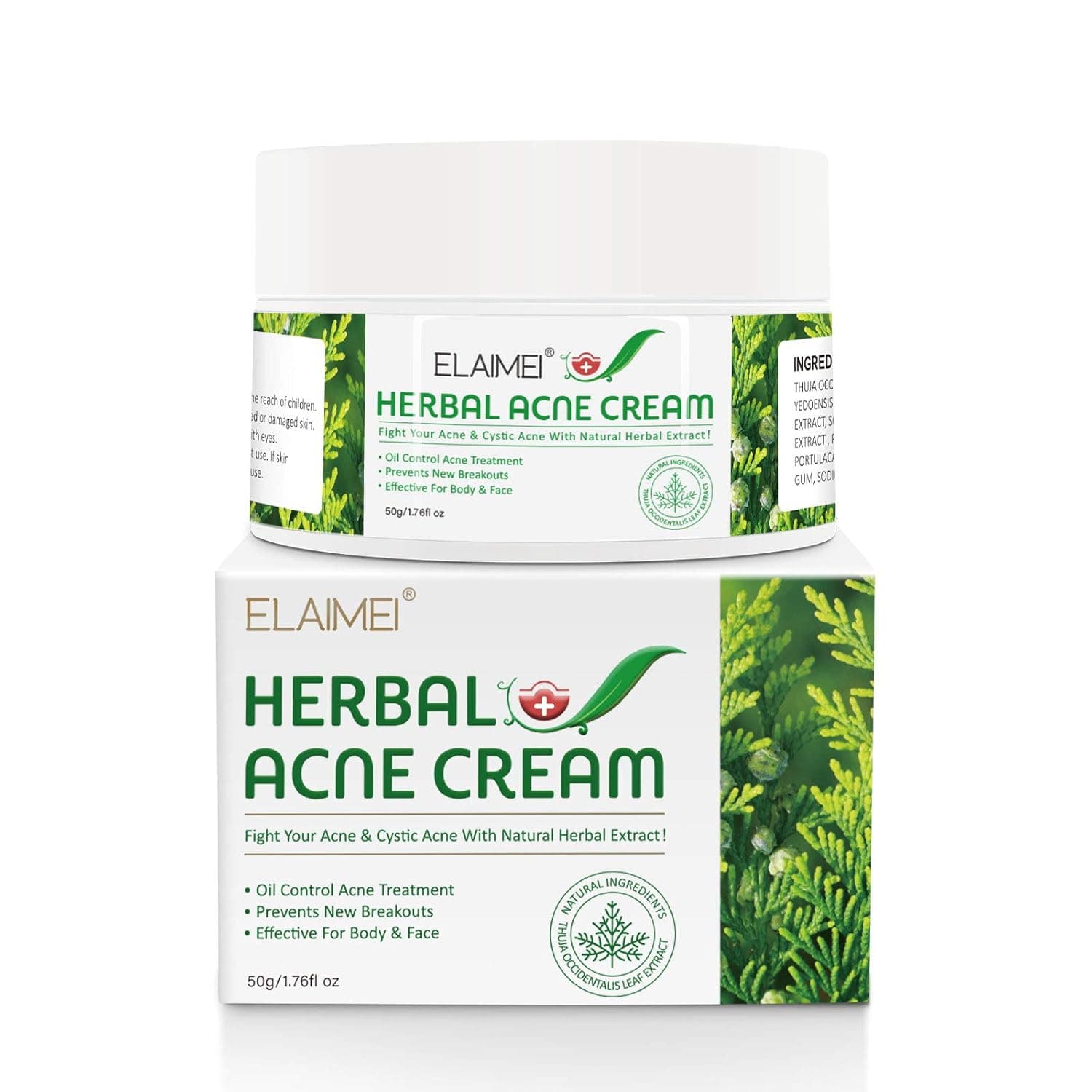 ELAIMEI Acne Treatment for Face - Acne Cream Extra Strength Natural Herbal Acne Spot Treatment for Face - Pimple Cream With Next Morning Results 1.76 Fl Oz