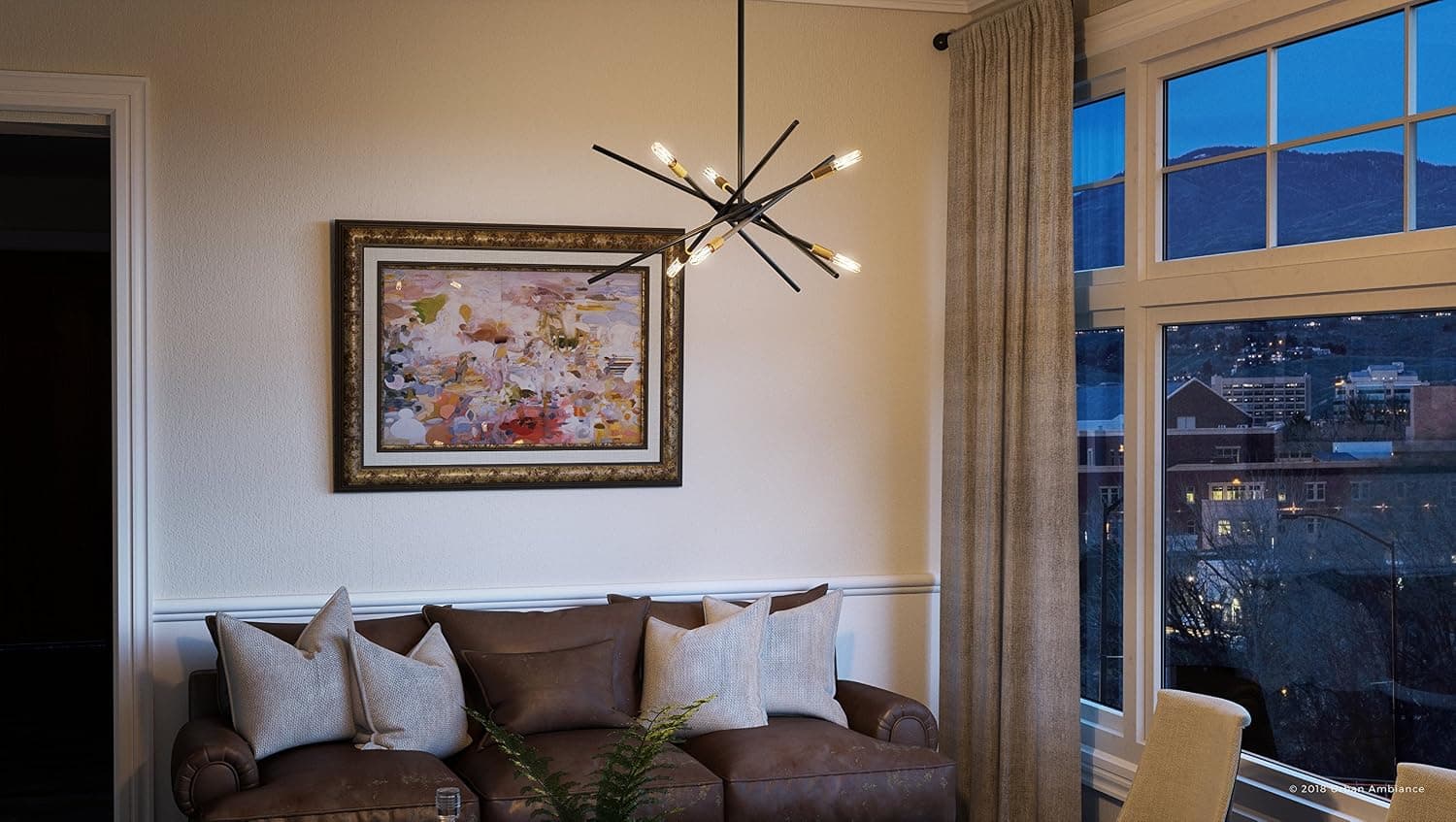 Urban Ambiance Luxury Modern Chandelier, Medium Size: 10.5" H x 22.625" W, with Vintage Style Elements, Olde Bronze Finish, UHP2072 from The Miami Collection
