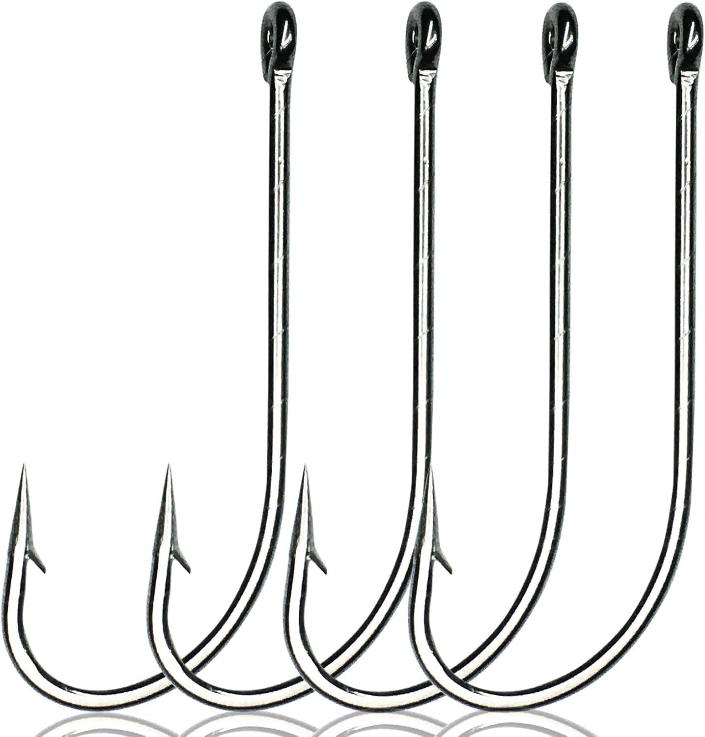 YOTO 100PCS 9255 O'shaughnessy Fishing Hook, Stainless Steel Forged Long Shank Hook Extra Strong for Saltwater Freshwater Fishing Size 1/0 2/0 3/0 4/0 5/0