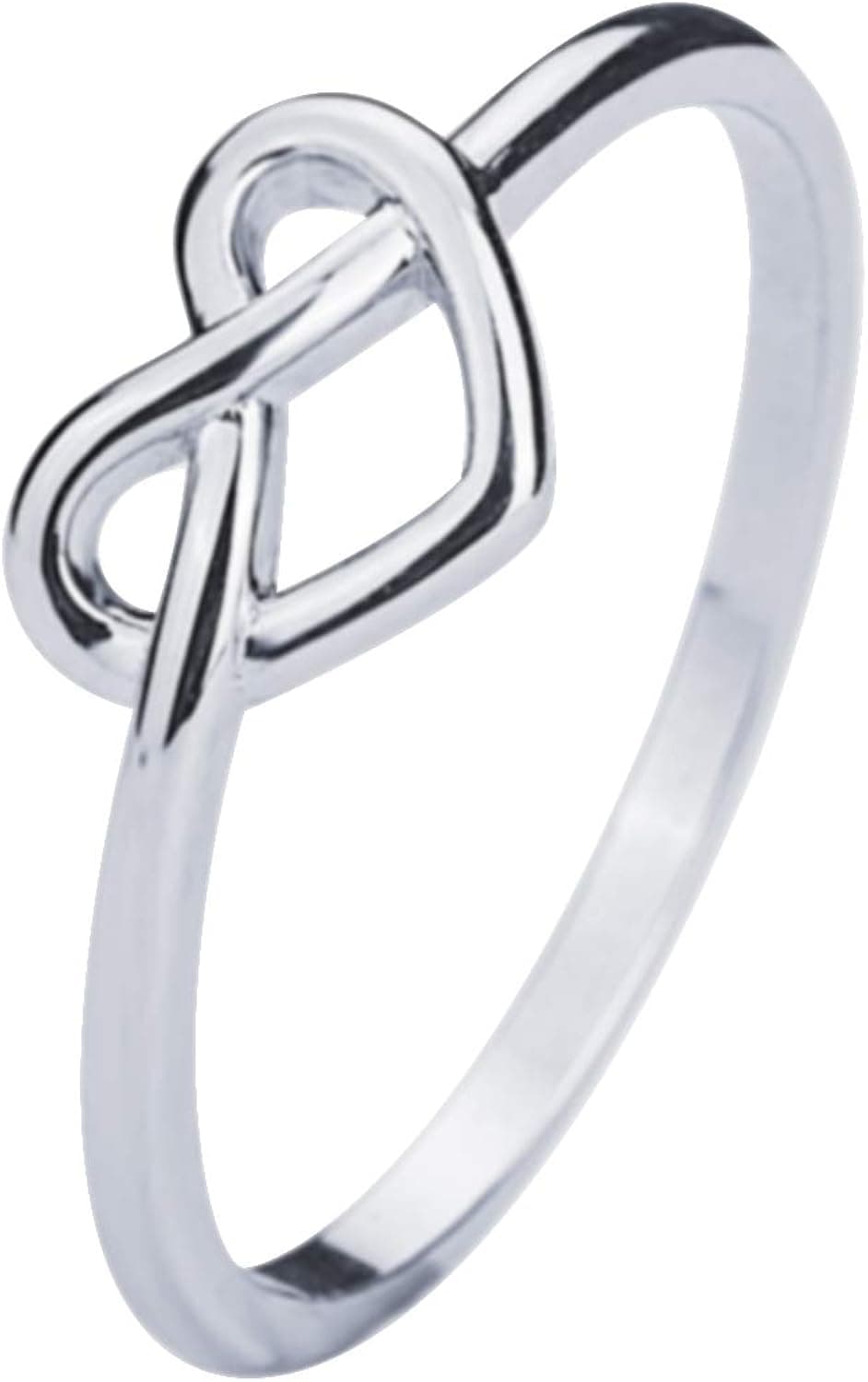 VENSERI S925 Sterling Silver Jewelry Celtic Love Knot Ring (White, 7)
