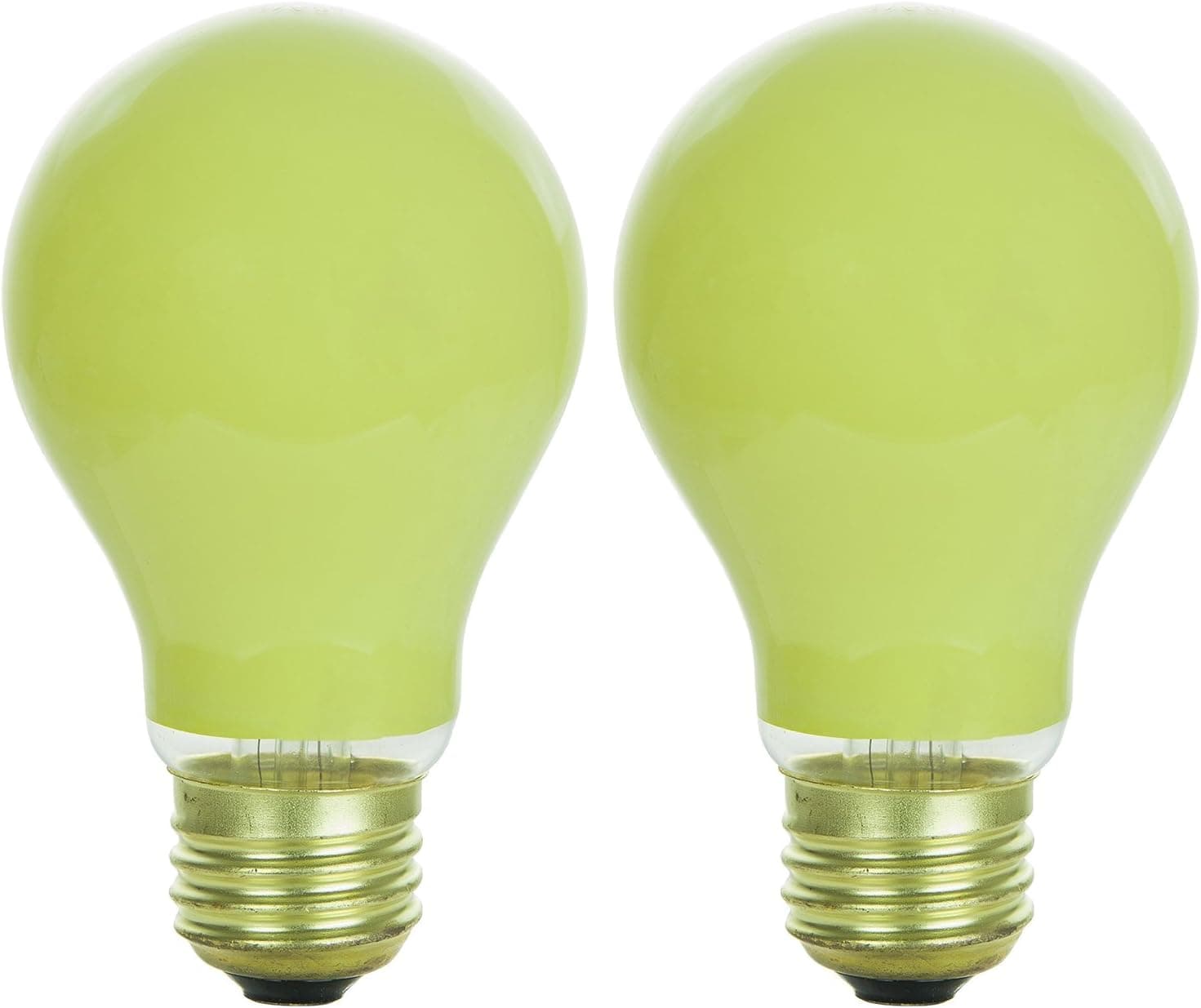 Sunlite 40A/Y/2PK Incandescent 40-Watt, Medium Based, A19 Colored Bulb, Yellow, 2-Pack