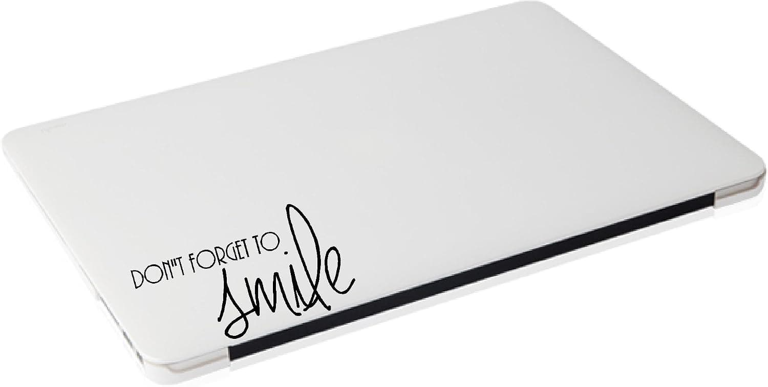 Laptop Sticker - Don't Forget to Smile Funny Decal - Matte Black Skins Stickers