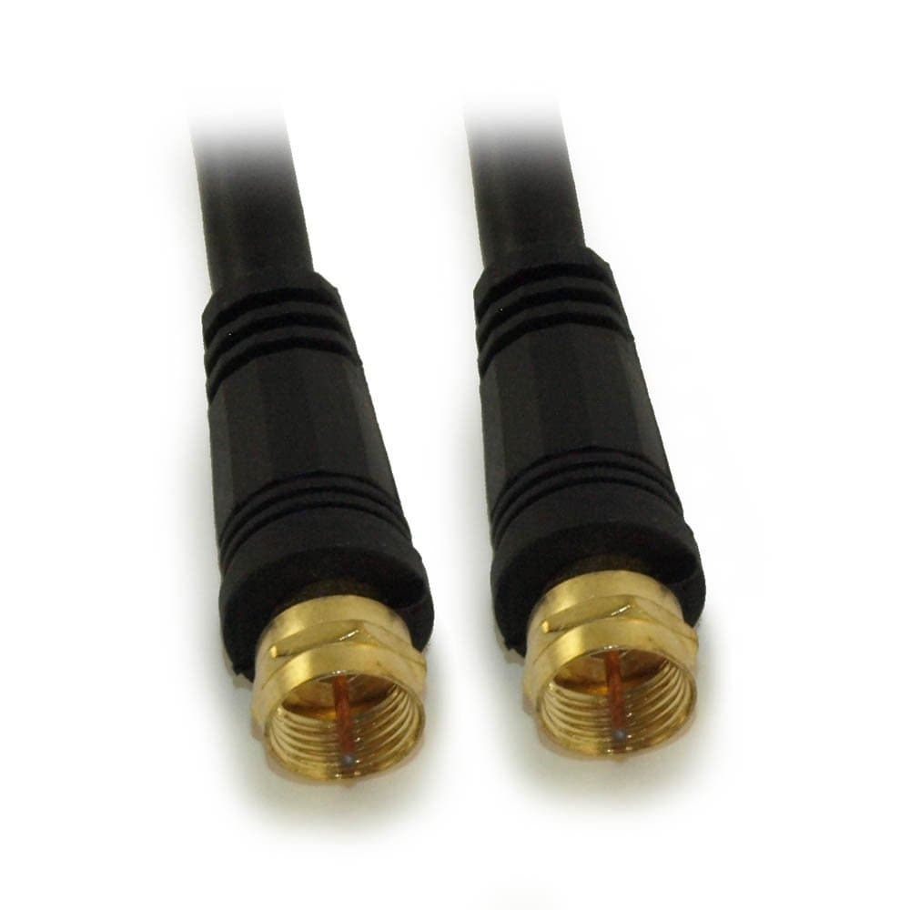MyCableMart 8inch RG6 Quad Shield Black HI-Bandwidth Coax Cable F-Type Gold Plated