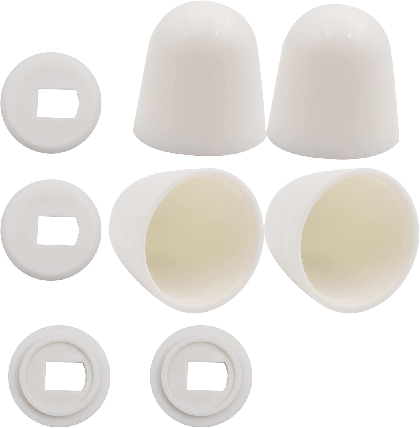 4Packs Universal Toilet Bolt Caps, Abnaok Round Plastic Push-On Toilet Bowl Bolt Caps Covers, with Extra Washers for Easy installation, 1.44 Inch Height, White Color
