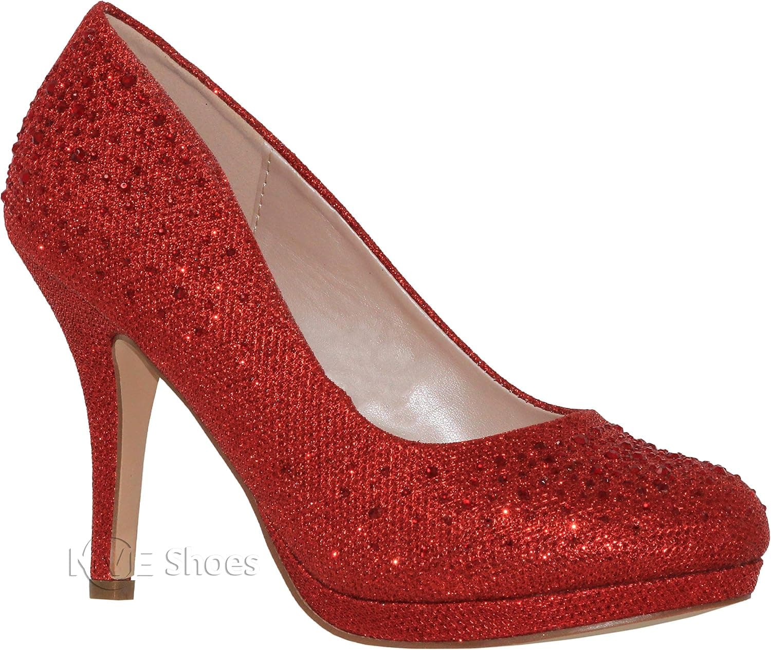 MVE Shoes Womens Stylish Sparkle Closed Toe Ankle Strap Dress Shoes