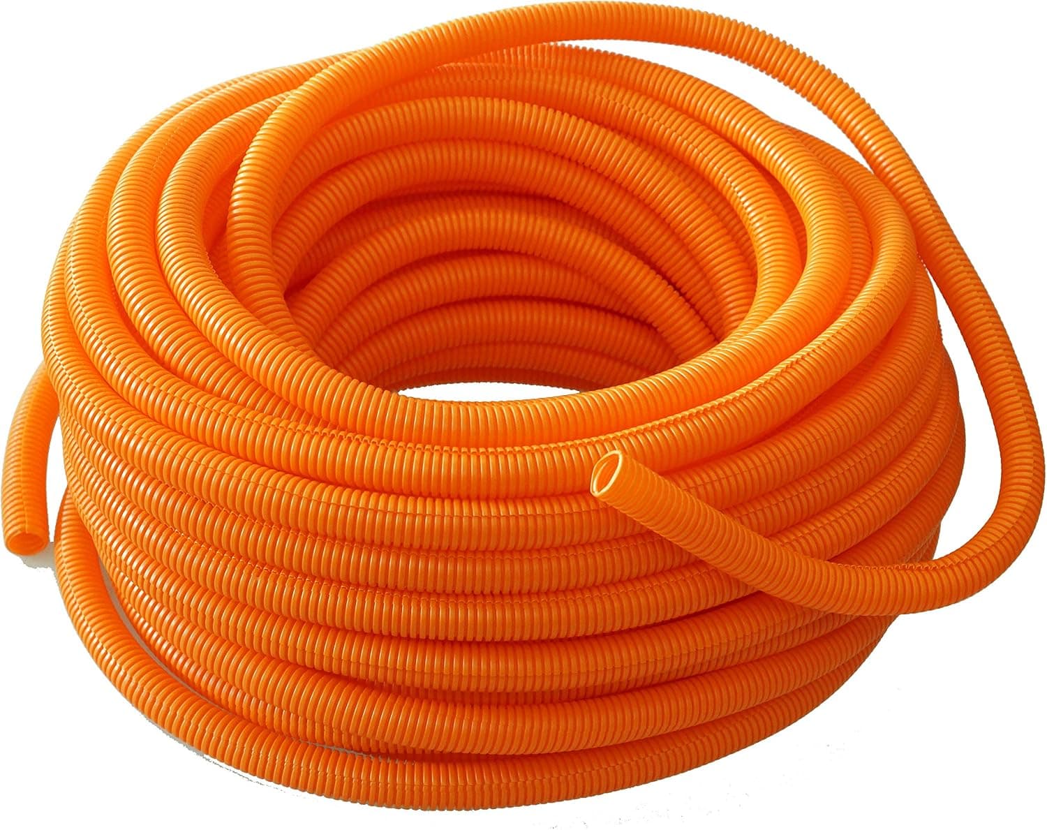 Absolute USA SLT14OR 1/4" 100' Orange Split Loom Split Wire Loom Polyethylene Conduit Corrugated Plastic Tubing Sleeve for Various Automotive, Home, Marine, Industrial Wiring Applications, Etc.