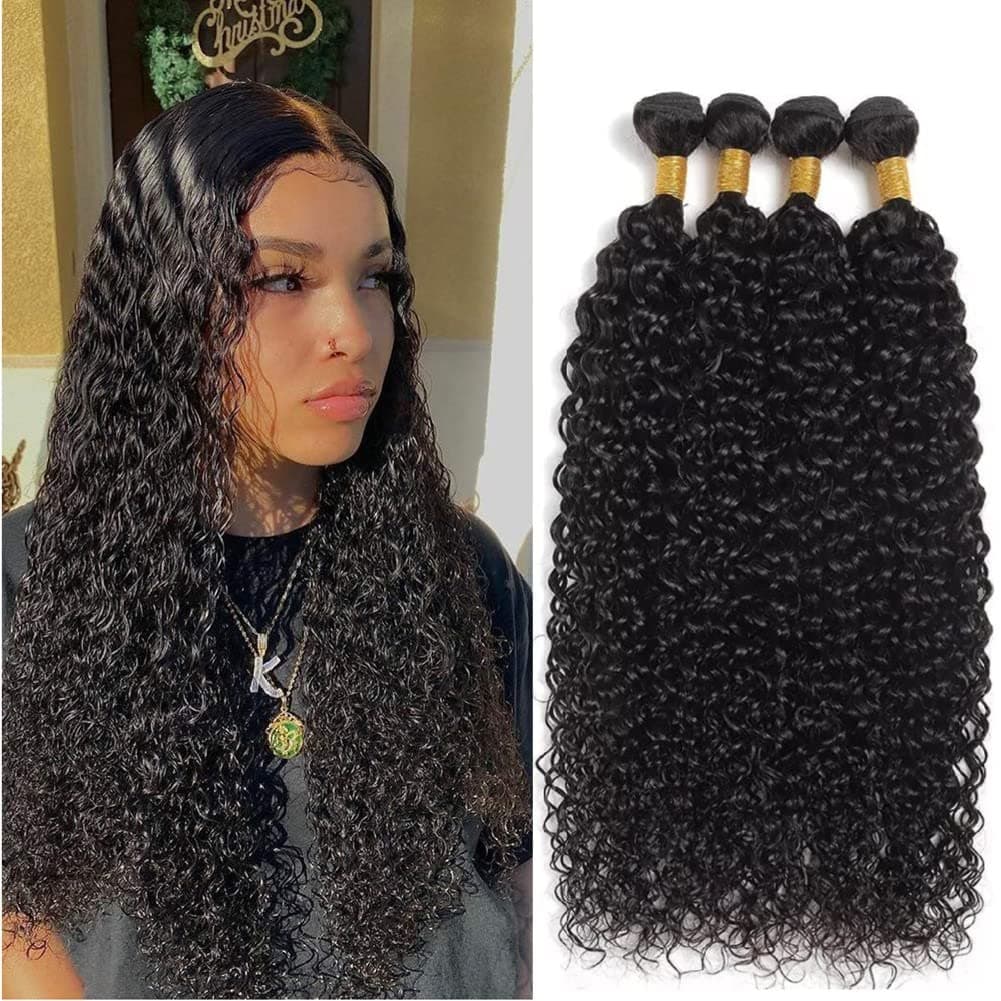 Human Hair Water Wave Bundles Wet and Wavy Curly Weave Human Hair Bundles (20 22 24 Inch)8A Unprocessed Brazilian Human Virgin Hair Weave 3 Bundles Can be Dyed and Bleached Natural Wave Hair Extensions