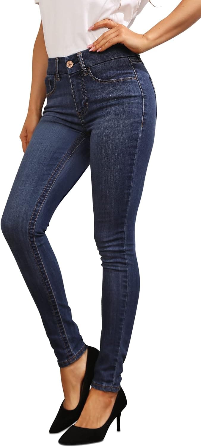 OFLUCK Women High-Waisted Skinny Stretch Jeans Ultra Soft Denim Jeans Leggings