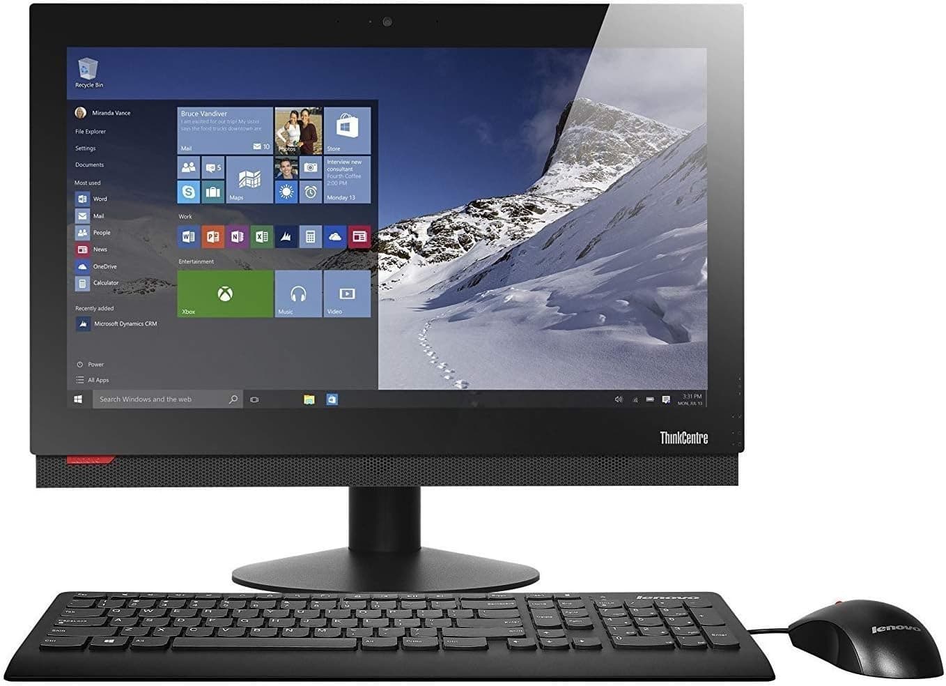 Lenovo ThinkCentre M900Z 23 in HD All-in-One Desktop Computer, Intel Quad Core i3-6100-3.7 GHz, 16GB RAM, 256GB SSD HDD, USB 3.0, DisplayPort, RJ-45, Windows 10 Professional (Renewed)