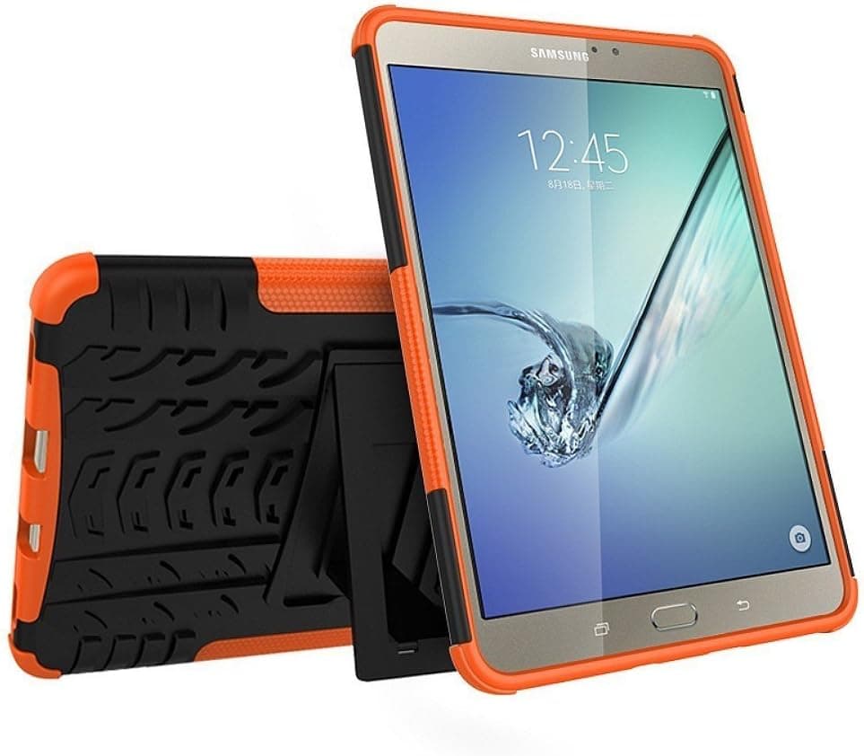 Tab S2 8.0 Case, iCoverCase [Heavy Duty] Hybrid Shock Proof Bumper Case Dual Layer Armor Defender Rugged Drop Proof Cover with Kickstand for Samsung Galaxy Tab S2 8.0 SM-T715/SM-T710(Orange)