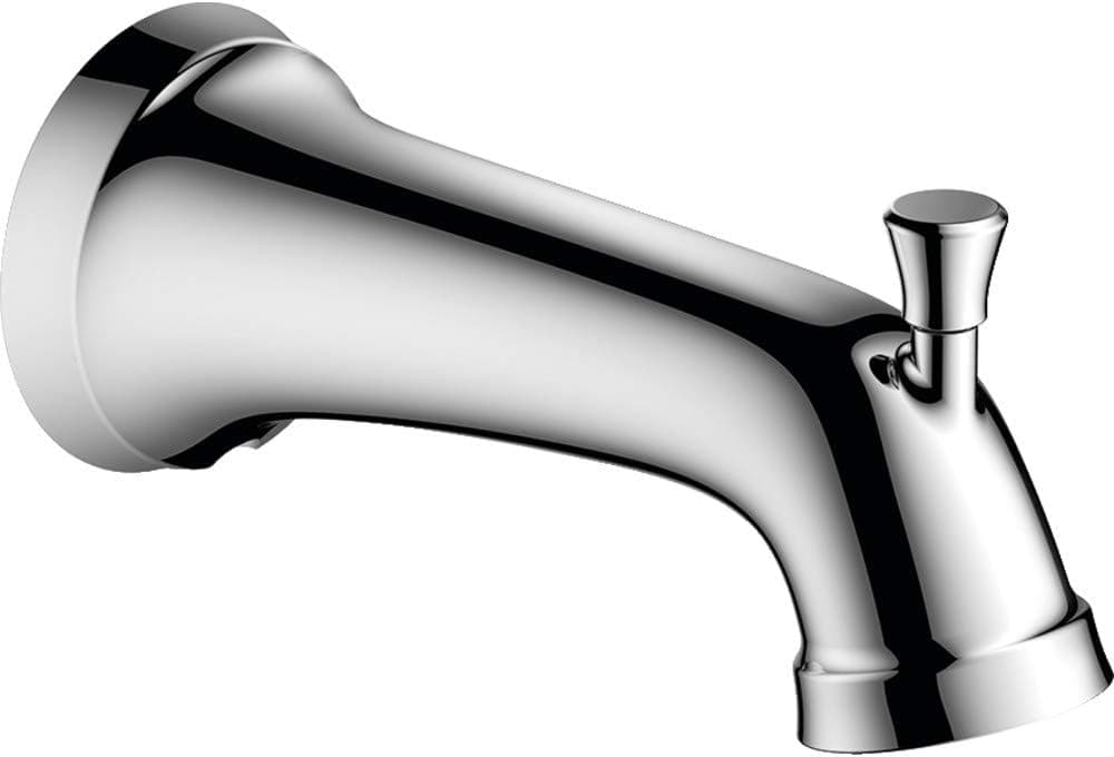 hansgrohe Tub Spout with Diverter 3-inch Transitional Tub Spout in Chrome, 04775000