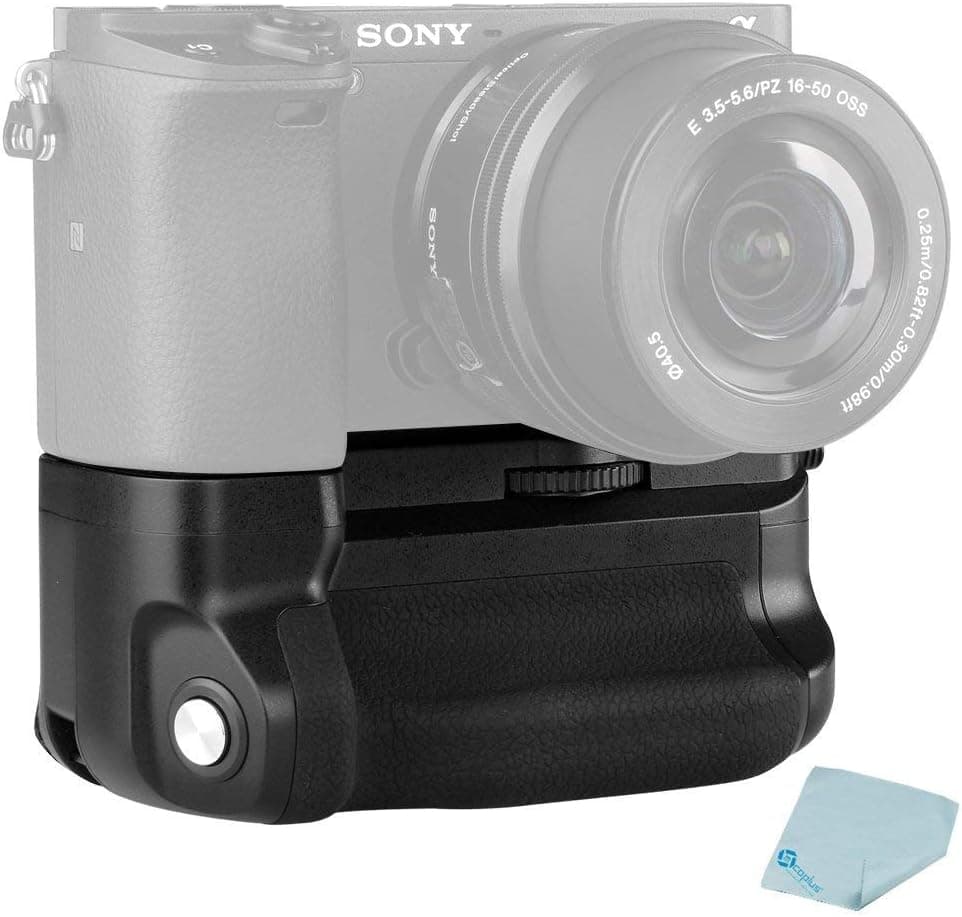 Mcoplus MK-A6300 Deluxe Power Vertical Battery Grip Work with NP-FW50 Battery for Sony Alpha A6300 Camera+Mcoplus Cleaning Cloth
