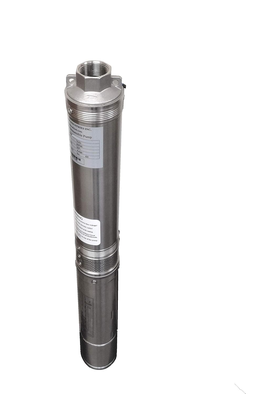 Hallmark Industries MA0343X-4A Deep Well Submersible Pump, 1/2 hp, 230V, 60 Hz, 25 GPM, 150' Head, Stainless Steel, 4"