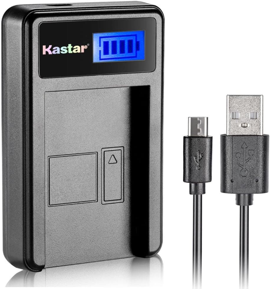 Kastar LCD Slim USB Charger for Canon NB-4L, NB4L, CB-2LV and Canon ELPH 100 HS, 300 HS, 310 HS, 330 HS, VIXIA mini, Powershot SD400, SD450, SD600, SD630, SD750, SD780, SD1000, SD1100 IS, SD1400 IS