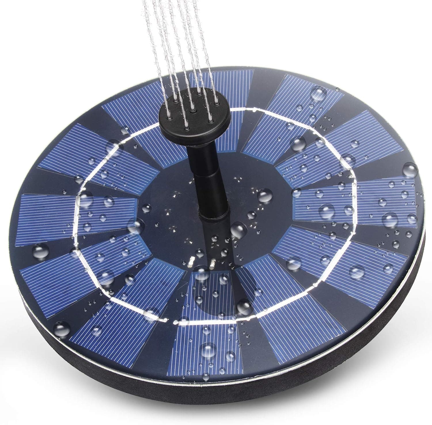 wonuu Upgrade 2.5W Solar Bird Bath Fountain Pump with 800mAh Battery Backup, Solar Power Floating Water Fountains Pump with 6 Nozzle, Perfect for Garden, Pool, Backyard, Outdoor...