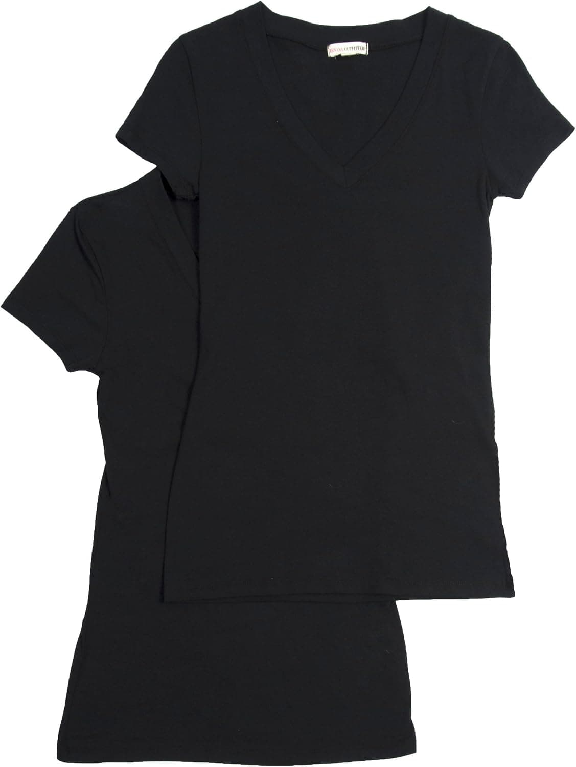 2 Pack Zenana Women's Basic V-Neck T-Shirts Small