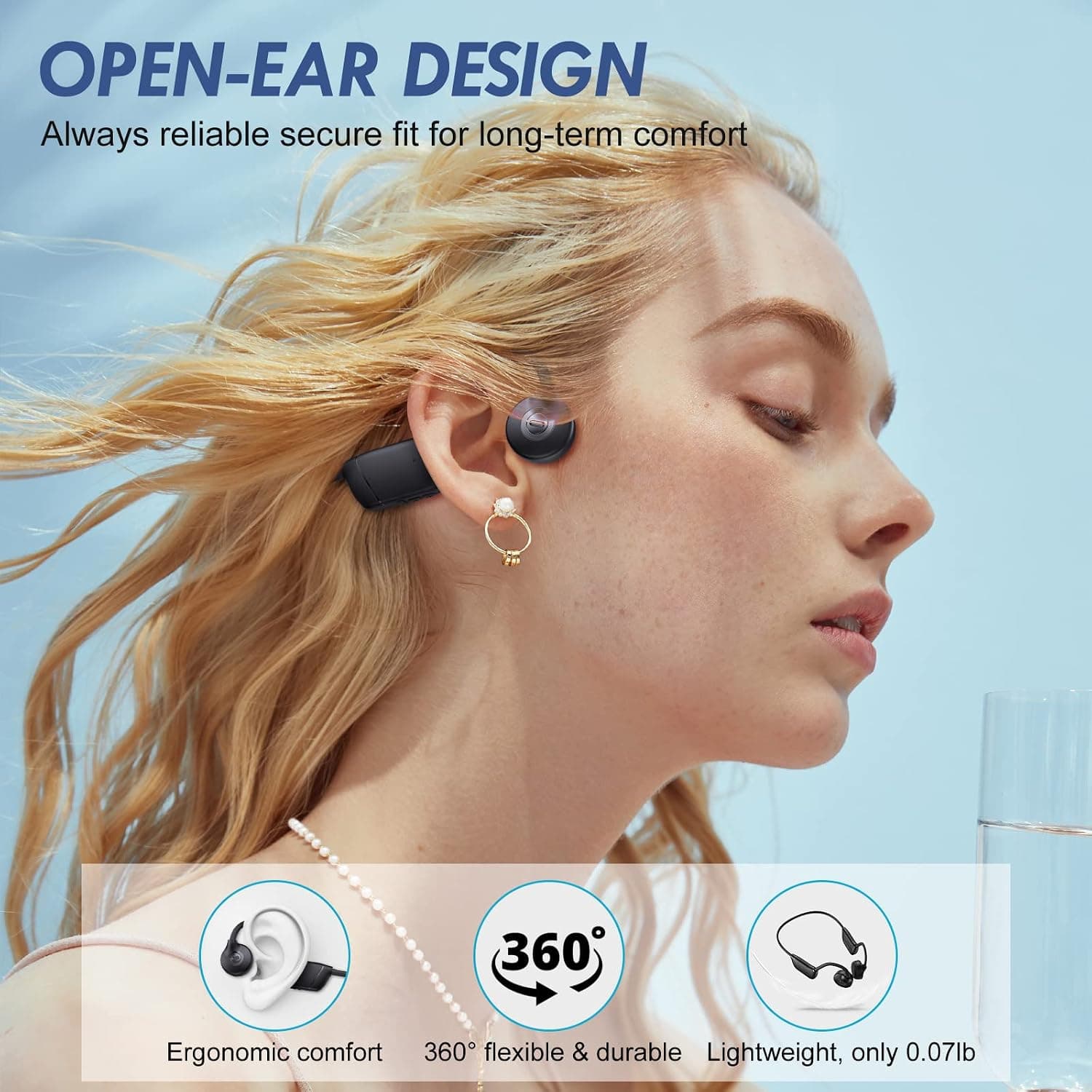 Wireless Earbuds, Earbuds Wireless Bluetooth 75hrs Battery Life Running Headphones, IPX7 Waterproof Wireless Earbuds with Earhooks for Sport, Workout