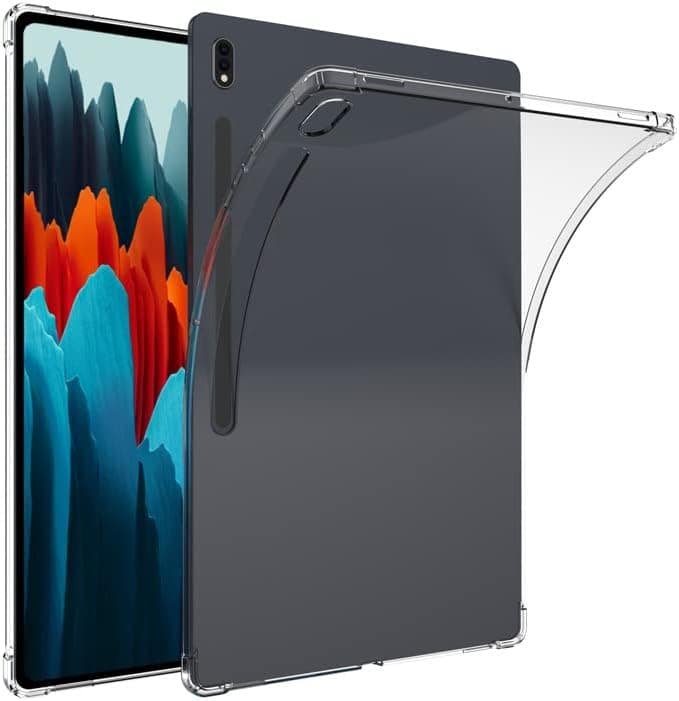 Tab S8 Ultra Case 14.6 inches, Dteck Clear Case for Samsung Galaxy Tab S8 Ultra 2022 Released Tablet Model (SM-X900/X906), Ultra Clear Soft Flexible Transparent TPU Skin Bumper Back Cover Case - CLEAR