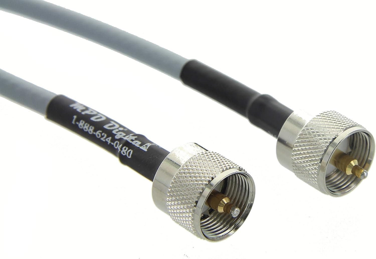 MPD Digital U.S Made 50 Ohm RG-8X Gray RF Coaxial Cable with UHF PL259 Male Connectors, 6 Feet