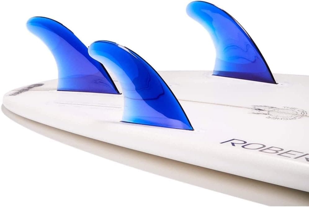 DORSAL Surfboard Fins Thruster 3 Set Future Compatible Blue Medium Polycarbonate with Flexcore