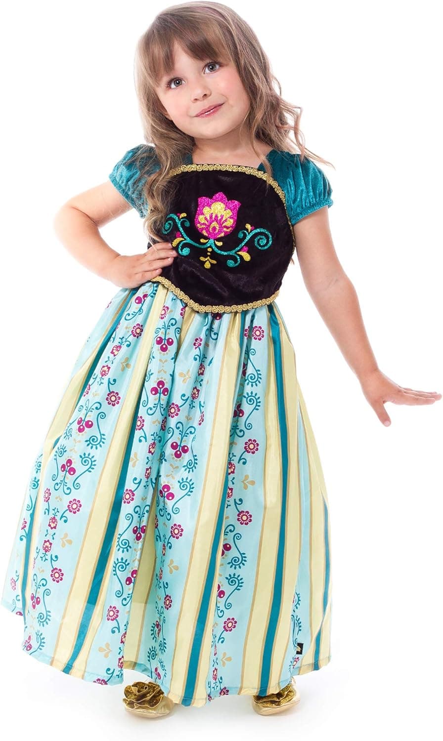 Little Adventures Alpine Princess Coronation Dress Up Costume (Small Age 1-3) - Machine Washable Child Pretend Play and Party Dress with No Glitter