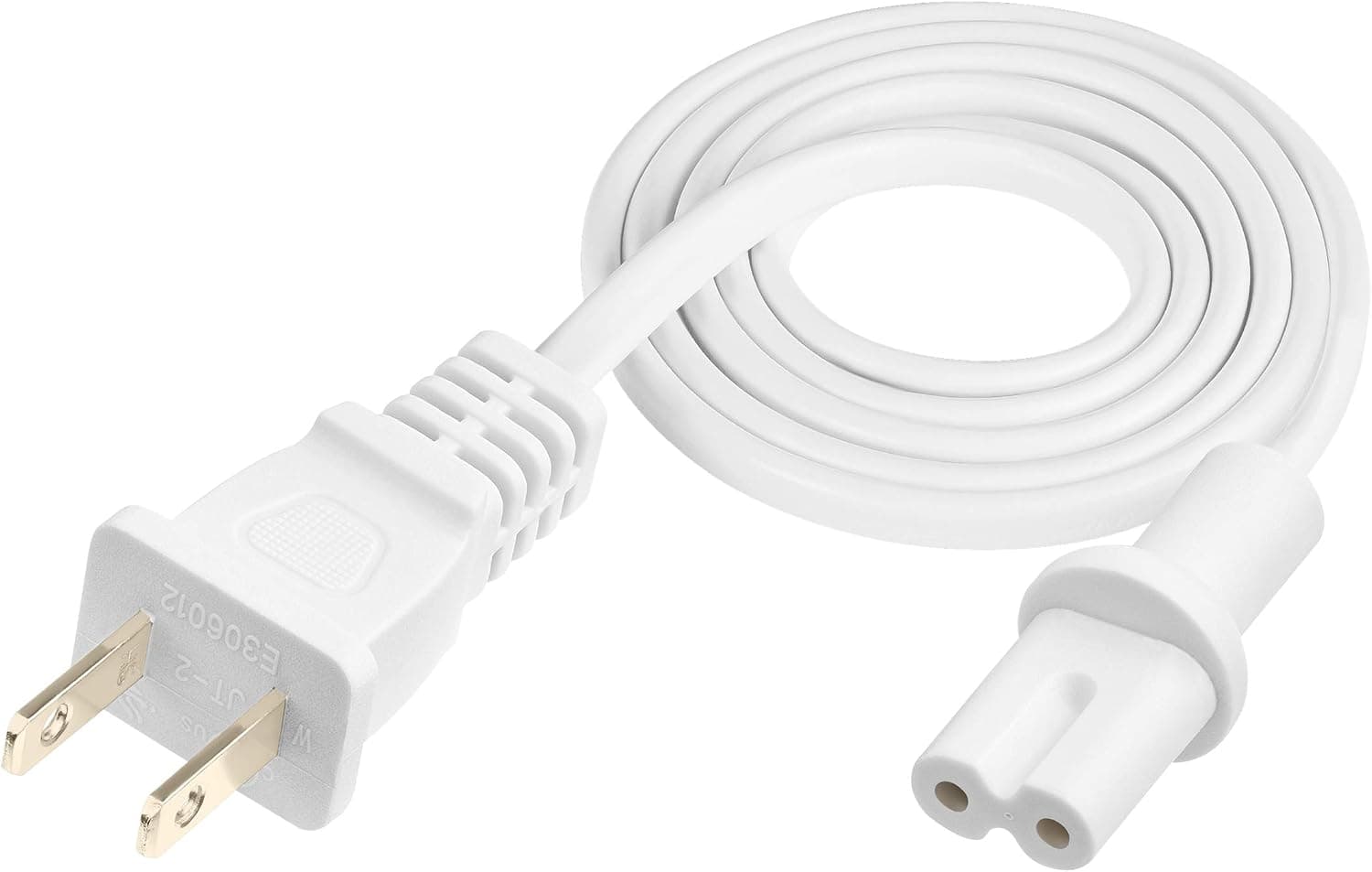 VEBNER 3-Foot Power Cord Compatible with Sonos Five, Sonos Play 5, Sonos Beam, Sonos Arc, Sonos Amp, Sonos Playbase, Sonos Sub Gen 3 and Sonos Sub Mini (White, 3-Foot) 2-Pack