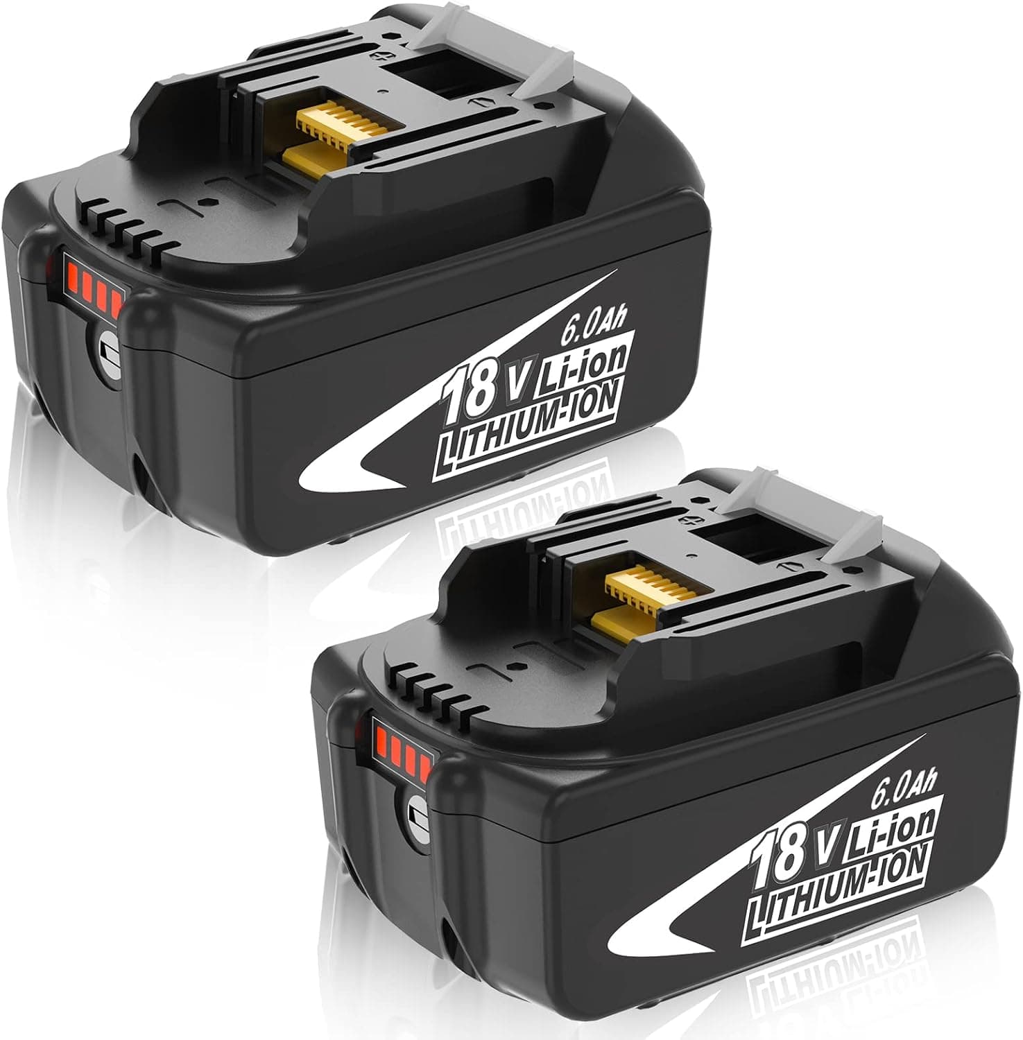 2Pack 18v BL1860B Replacement Battery 6.0Ah Compatible with Makita 18 Volt Battery Lithium ion BL1860 BL1850 BL1840 BL1830 BL1820 BL1815B LXT400 194204-1 with LED Indicator Cordless Power Tools